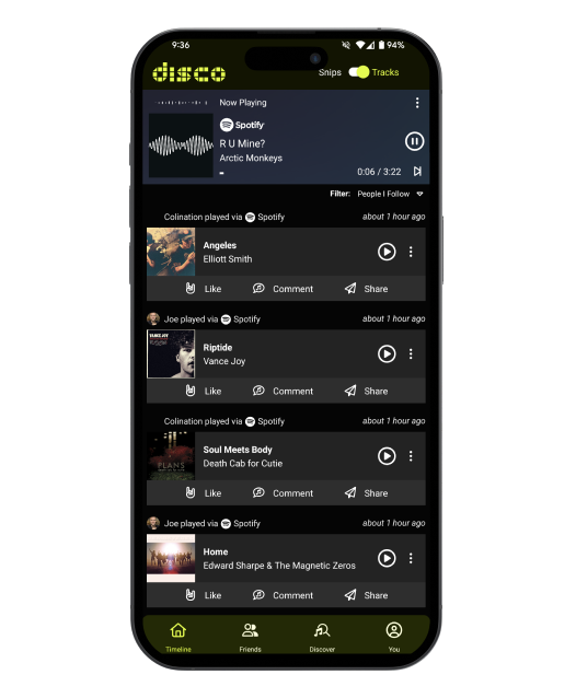 Image of Disco app running on a mobile